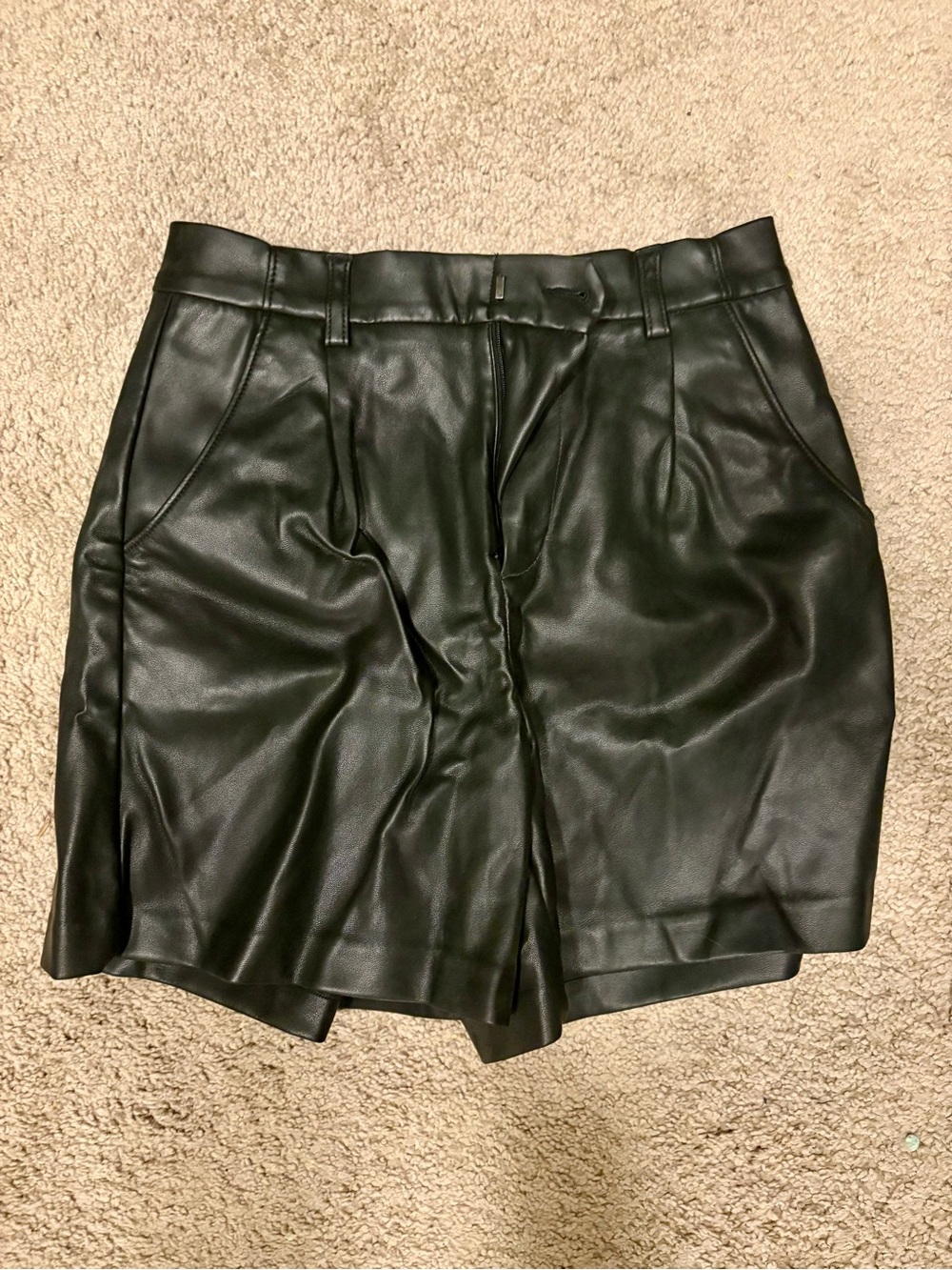 Banana Republic Black Faux Leather Shorts